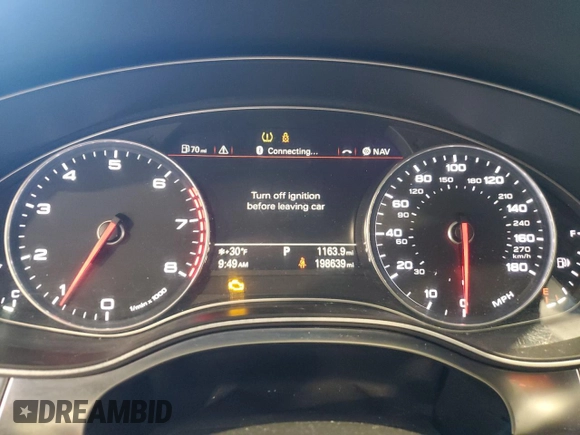 2015 Audi A7 Premium Plus with VIN WAUWGAFC5FN003188, listed as a Copart auction lot 41767895 with 198,639 mi miles and Salvage title. Bid and sale history available at DreamBid. Image 9.