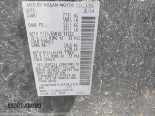 2015 Nissan Pathfinder SL z VIN 5N1AR2MM1FC604288, wystawiony jako IAAI lot #42152593 z przebiegiem 175 874 mil mil oraz . Historia ofert i sprzedaży dostępna na DreamBid. Obrazek 9.