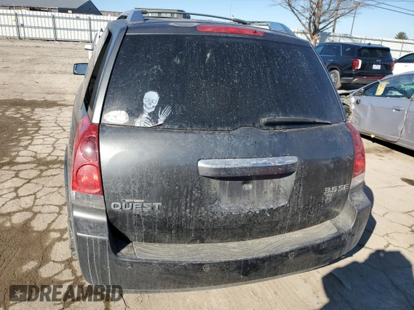 2007 Nissan Quest S with VIN 5N1BV28U67N136073, listed as a Copart auction lot 42608225 with 0 mi miles and Salvage Title. Bid and sale history available at carsss.com. Image 6.
