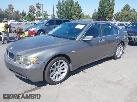 2003 BMW 7 Series 745i with VIN WBAGL63443DP63205, listed as a IAAI auction lot 42682836 with 103,551 mi miles and . Bid and sale history available at DreamBid. Image 2.