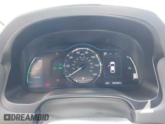 2019 Hyundai Ioniq Blue with VIN KMHC65LC7KU180387, listed as a IAAI auction lot 42510425 with 182,938 mi miles and . Bid and sale history available at DreamBid. Image 7.
