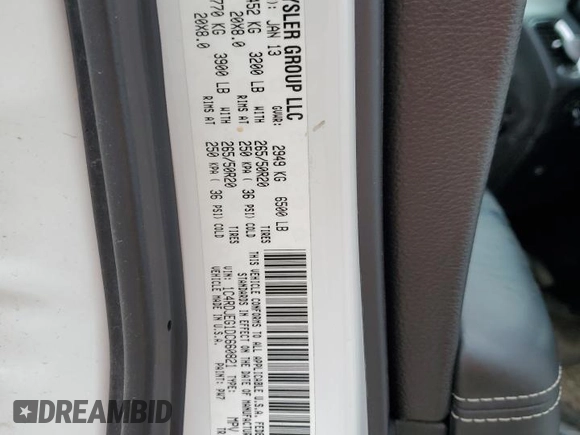 2013 Dodge Durango Citadel with VIN 1C4RDJEG1DC660821, listed as a Copart auction lot 55357784 with 109,977 mi miles and Salvage Title. Bid and sale history available at carsss.com. Image 13.