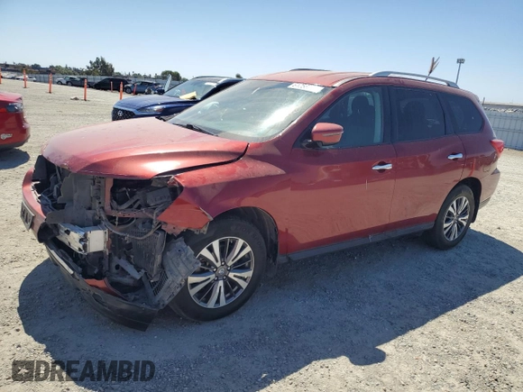 2017 Nissan Pathfinder Platinum with VIN 5N1DR2MM5HC907722, listed as a Copart auction lot 61256935 with 155,020 mi miles and Salvage title. Bid and sale history available at DreamBid. Image 1.