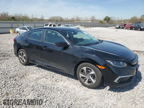 2019 Honda Civic LX with VIN 19XFC2F61KE011429, listed as a Copart auction lot 50883145 with 45,342 mi miles and Salvage Title. Bid and sale history available at DreamBid. Image 4.