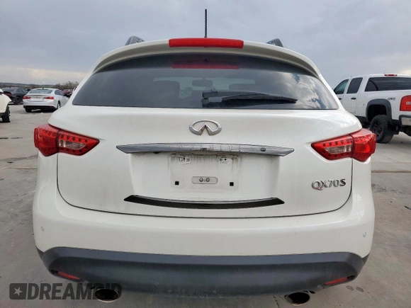 2017 Infiniti QX70 z VIN JN8CS1MU2HM143356, wystawiony jako Copart lot #48197395 z przebiegiem 128 576 mil mil oraz Szkoda całkowita • Salvage title. Historia ofert i sprzedaży dostępna na DreamBid. Obrazek 6.