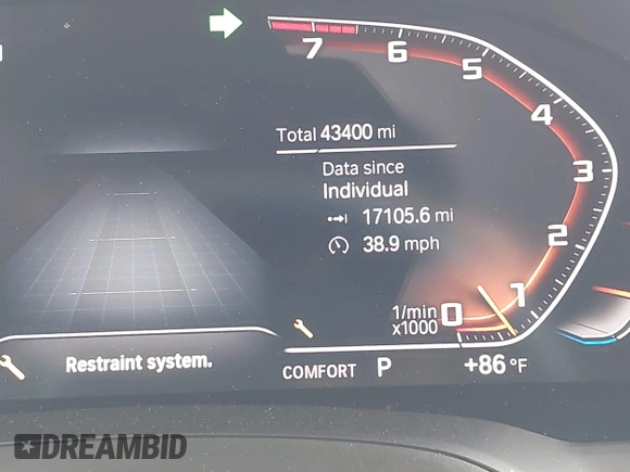 2021 BMW 4 Series M440i xDrive with VIN WBA13AR09MCF74685, listed as a IAAI auction lot 41881537 with 43,400 mi miles and . Bid and sale history available at DreamBid. Image 15.