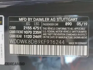 2019 Mercedes-Benz C 300 z VIN WDDWK8DB9KF916244, wystawiony jako Copart lot #42836775 z przebiegiem 34 098 mil mil oraz Szkoda całkowita • Salvage title. Historia ofert i sprzedaży dostępna na DreamBid. Obrazek 12.