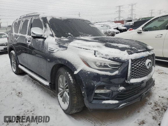 2018 Infiniti QX80 with VIN JN8AZ2NE5J9191376, listed as a Copart auction lot 88046885 with 79,076 mi miles and Salvage title. Bid and sale history available at DreamBid. Image 4.