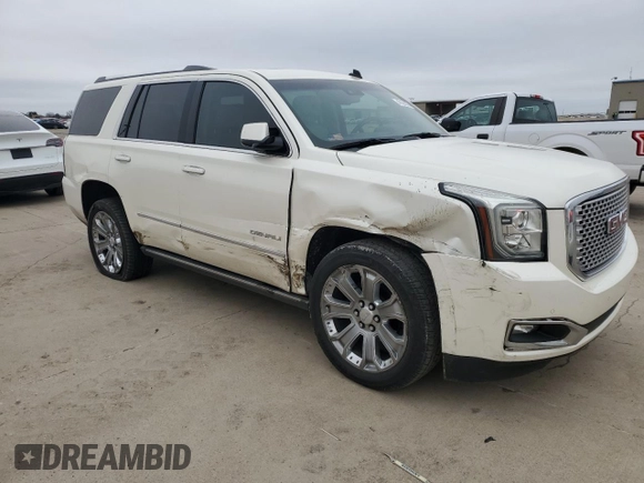 2015 GMC Yukon Denali with VIN 1GKS1CKJ5FR293612, listed as a Copart auction lot 47625975 with 98,533 mi miles and Salvage Title. Bid and sale history available at carsss.com. Image 4.