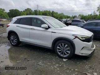 2021 Infiniti QX50 Luxe with VIN 3PCAJ5BB9MF120951, listed as a Copart auction lot 55303395 with 28,437 mi miles and Salvage title. Bid and sale history available at DreamBid. Image 4.