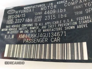 2016 Hyundai Genesis Coupe R-Spec with VIN KMHHU6KJ4GU134671, listed as a IAAI auction lot 42305705 with 47,854 mi miles and . Bid and sale history available at DreamBid. Image 9.