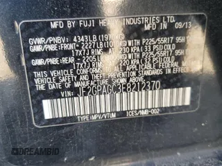 2014 Subaru Crosstrek Limited z VIN JF2GPAGC3E8212370, wystawiony jako Copart lot #55019845 z przebiegiem 156 604 mil mil oraz Szkoda całkowita • Salvage title. Historia ofert i sprzedaży dostępna na DreamBid. Obrazek 13.