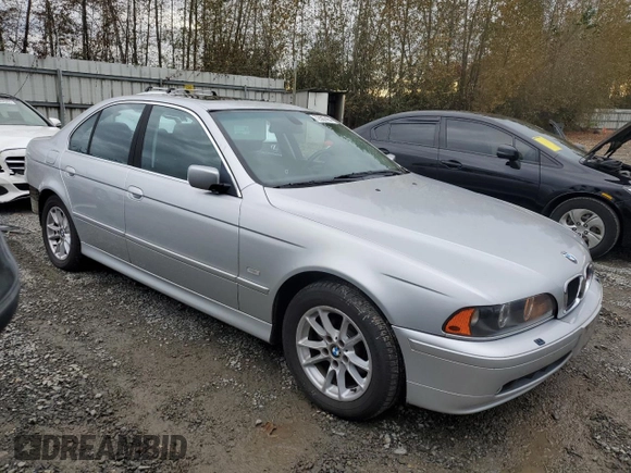 2003 BMW 5 Series 525iA with VIN WBADT43463G033124, listed as a Copart auction lot 72507464 with 0 mi miles and Salvage Title. Bid and sale history available at carsss.com. Image 4.