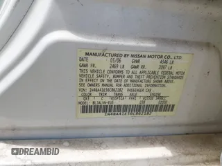 2006 Nissan Maxima SE z VIN 1N4BA41E56C862182, wystawiony jako IAAI lot #42536363 z przebiegiem 180 996 mil mil oraz . Historia ofert i sprzedaży dostępna na DreamBid. Obrazek 9.