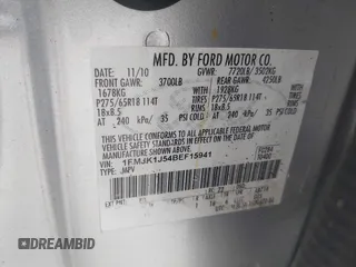 2011 Ford Expedition Max XLT with VIN 1FMJK1J54BEF15941, listed as a IAAI auction lot 42289436 with 288,050 mi miles and . Bid and sale history available at DreamBid. Image 9.