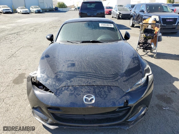 2017 Mazda MX-5 Miata RF Club with VIN JM1NDAL75H0109123, listed as a Copart auction lot 75933814 with 50,618 mi miles and Salvage Title. Bid and sale history available at carsss.com. Image 5.