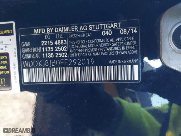 2014 Mercedes-Benz E-Class E 350 with VIN WDDKJ8JB0EF292019, listed as a IAAI auction lot 41331510 with 64,464 mi miles. Bid and sale history available at carsss.com. Image 9.