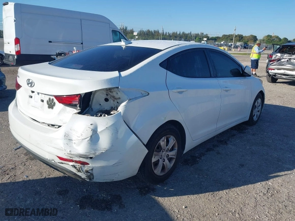 2016 Hyundai Elantra GL with VIN 5NPDH4AE3GH685460, listed as a IAAI auction lot 41674411 with 89,409 mi miles. Bid and sale history available at carsss.com. Image 6.