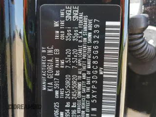 2025 Kia Telluride EX X-Line z VIN 5XYP3DGC8SG632397, wystawiony jako Copart lot #57338685 z przebiegiem 501 mil mil oraz Szkoda całkowita • Salvage title. Historia ofert i sprzedaży dostępna na DreamBid. Obrazek 13.