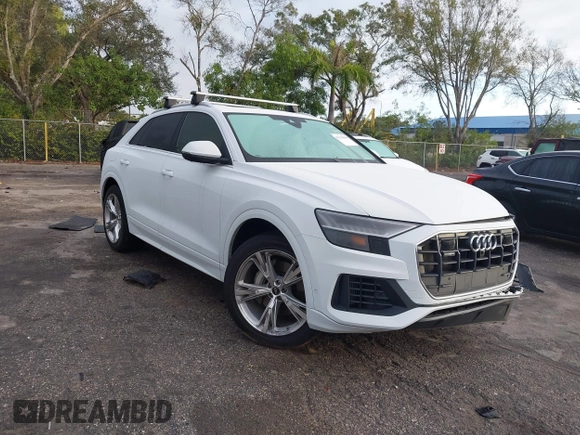 2023 Audi Q8 Premium with VIN WA1AVBF14PD015616, listed as a IAAI auction lot 41213960 with 26,102 mi miles and . Bid and sale history available at DreamBid. Image 1.