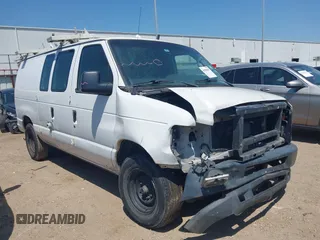 2013 Ford Econoline Cargo Commercial with VIN 1FTNE1EW1DDA62354, listed as a IAAI auction lot 41988842 with 118,614 mi miles. Bid and sale history available at carsss.com. Image 1.