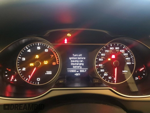 2013 Audi A4 Premium Plus with VIN WAUHFAFLXDN047308, listed as a Copart auction lot 50954315 with 110,900 mi miles and Salvage Title. Bid and sale history available at carsss.com. Image 9.
