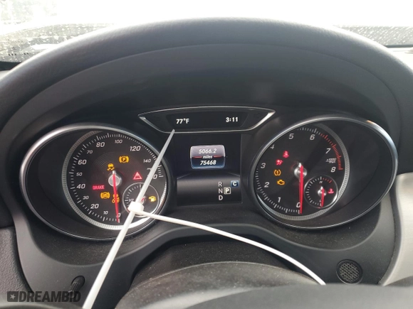 2018 Mercedes-Benz GLA with VIN WDCTG4GB4JJ487801, listed as a Copart auction lot 48733235 with 75,468 mi miles and Salvage Title. Bid and sale history available at carsss.com. Image 9.