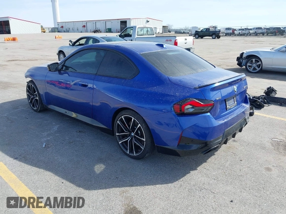 2024 BMW 2 Series M240i xDrive with VIN 3MW53CM06R8E49921, listed as a IAAI auction lot 41779620 with 18,066 mi miles and . Bid and sale history available at carsss.com. Image 3.