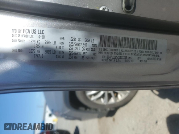 2019 Jeep Cherokee Latitude Plus with VIN 1C4PJLLB5KD171753, listed as a Copart auction lot 58045515 with 90,022 mi miles and Salvage title. Bid and sale history available at DreamBid. Image 13.