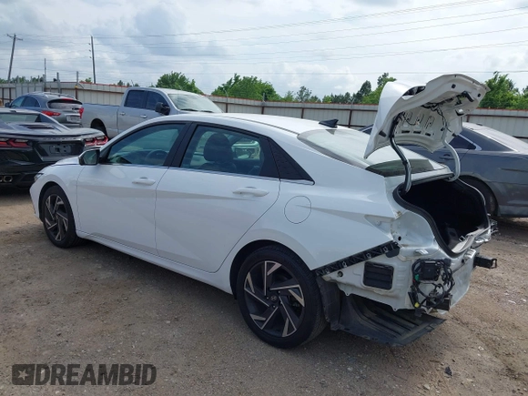 2024 Hyundai Elantra Limited with VIN KMHLP4DG5RU703294, listed as a IAAI auction lot 42137078 with 24,013 mi miles and . Bid and sale history available at DreamBid. Image 3.