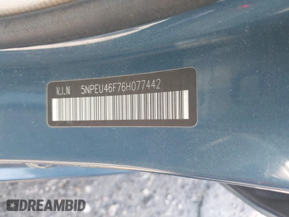 2006 Hyundai Sonata GLS with VIN 5NPEU46F76H077442, listed as a IAAI auction lot 41902475 with 204,978 mi miles and . Bid and sale history available at DreamBid. Image 9.
