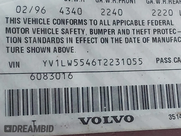 1996 Volvo 850 с VIN YV1LW5546T2231055, выставлен на аукционе IAAI как лот 41468752 с пробегом 133 918 миль миль и . История ставок и продаж доступна на DreamBid. Изображение 9.