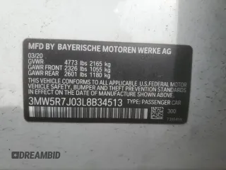 2020 BMW 3 Series 330i xDrive с VIN 3MW5R7J03L8B34513, выставлен на аукционе Copart как лот 58442045 с пробегом 94 856 миль миль и Списание • Salvage title. История ставок и продаж доступна на DreamBid. Изображение 12.