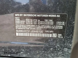 2018 BMW X6 xDrive35i with VIN 5UXKU2C51J0X49700, listed as a Copart auction lot 48802985 with 95,733 mi miles and Salvage Title. Bid and sale history available at carsss.com. Image 15.