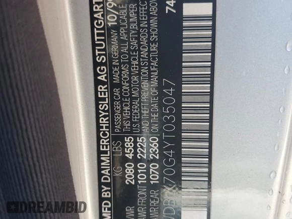 2000 Mercedes-Benz CLK 320/430 z VIN WDBLK70G4YT035047, wystawiony jako Copart lot #52852405 z przebiegiem 141 197 mil mil oraz Szkoda całkowita • Salvage title. Historia ofert i sprzedaży dostępna na DreamBid. Obrazek 12.