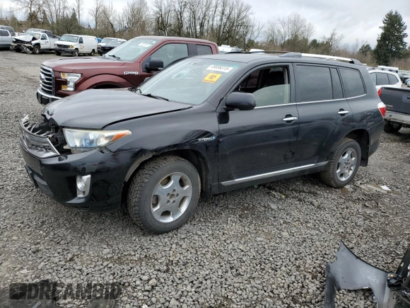 2012 Toyota Highlander Hybrid Limited with VIN JTEDC3EH8C2010580, listed as a Copart auction lot 49698315 with 0 mi miles and Salvage Title. Bid and sale history available at carsss.com. Image 1.