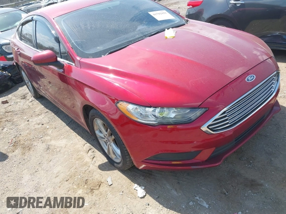 2018 Ford Fusion SE with VIN 3FA6P0HD4JR200691, listed as a IAAI auction lot 41792959 with 109,534 mi miles. Bid and sale history available at carsss.com. Image 1.