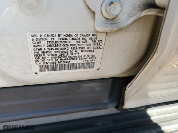 2004 Acura MDX Touring Pkg with VIN 2HNYD18614H539955, listed as a Copart auction lot 49819675 with 203,919 mi miles and Salvage Title. Bid and sale history available at carsss.com. Image 13.
