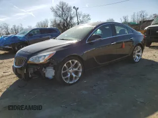 2014 Buick Regal GS with VIN 2G4GU5GX5E9257893, listed as a Copart auction lot 49737655 with 155,541 mi miles and Salvage Title. Bid and sale history available at DreamBid. Image 1.