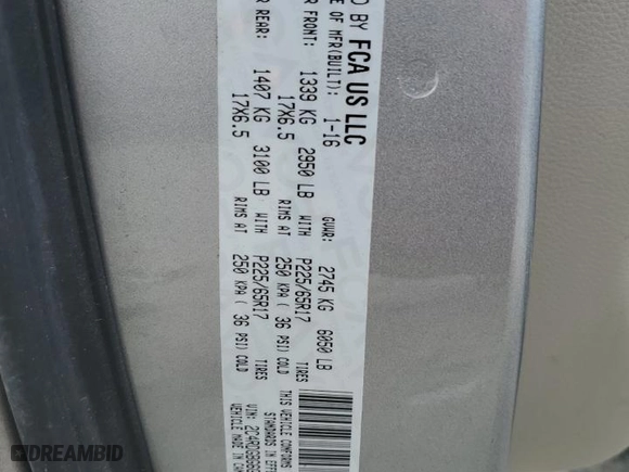 2016 Dodge Grand Caravan Canada Value Package with VIN 2C4RDGBG6GR315867, listed as a Copart auction lot 68624874 with 307,562 mi miles and Salvage Title. Bid and sale history available at carsss.com. Image 13.