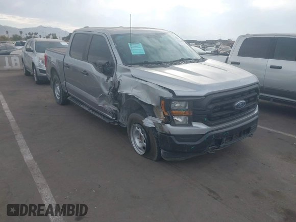 2023 Ford F-150 XL with VIN 1FTFW1ED9PFA89505, listed as a IAAI auction lot 41260198 with 56,805 mi miles. Bid and sale history available at carsss.com. Image 1.