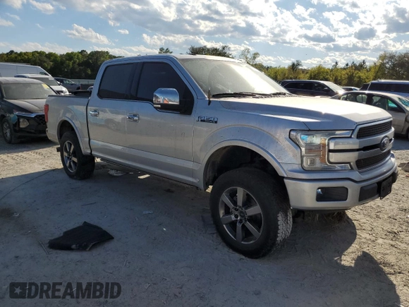 2019 Ford F-150 XL with VIN 1FTEW1E45KFB43127, listed as a Copart auction lot 50134345 with 194,396 mi miles and Salvage Title. Bid and sale history available at DreamBid. Image 4.