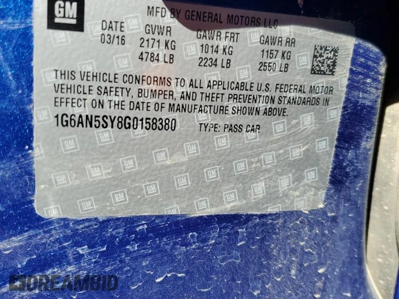 2016 Cadillac ATS-V z VIN 1G6AN5SY8G0158380, wystawiony jako Copart lot #69688174 z przebiegiem 27 879 mil mil oraz Nie do naprawy. Historia ofert i sprzedaży dostępna na DreamBid. Obrazek 12.