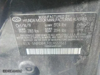 2020 Hyundai Elantra Value Edition with VIN 5NPD84LF0LH553563, listed as a IAAI auction lot 40065800 with 126,466 mi miles. Bid and sale history available at carsss.com. Image 9.