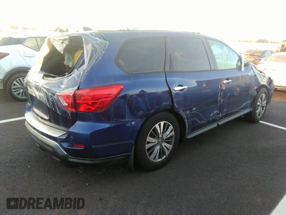 2020 Nissan Pathfinder S with VIN 5N1DR2AN2LC631666, listed as a IAAI auction lot 39193043 with 49,881 mi miles. Bid and sale history available at carsss.com. Image 4.