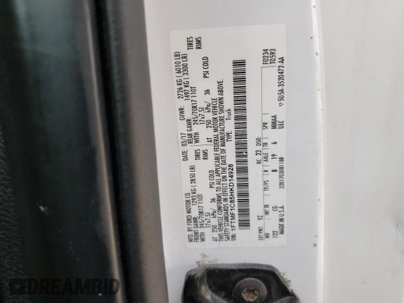 2017 Ford F-150 XL z VIN 1FTMF1C85HKD14928, wystawiony jako Copart lot #51258695 z przebiegiem 74 861 mil mil oraz Szkoda całkowita • Salvage title. Historia ofert i sprzedaży dostępna na DreamBid. Obrazek 12.