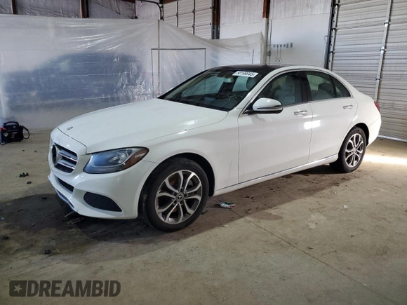 2017 Mercedes-Benz C 300 with VIN 55SWF4KB2HU231119, listed as a Copart auction lot 50199945 with 135,564 mi miles and Clean Title. Bid and sale history available at carsss.com. Image 1.