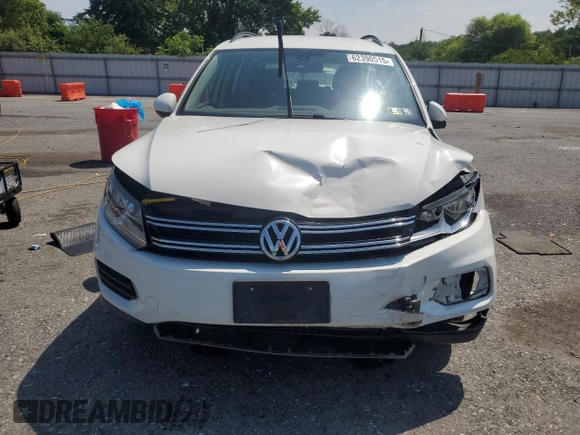 2017 Volkswagen Tiguan S with VIN WVGBV7AX8HK016005, listed as a Copart auction lot 62390515 with 68,026 mi miles and Salvage title. Bid and sale history available at DreamBid. Image 5.