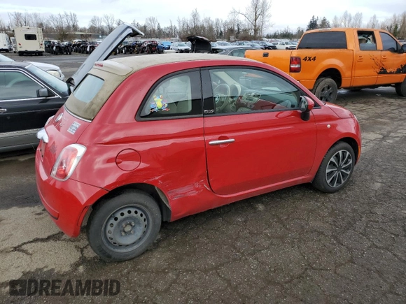 2012 FIAT 500 Pop with VIN 3C3CFFDR1CT377018, listed as a Copart auction lot 43171085 with 68,695 mi miles and Salvage Title. Bid and sale history available at carsss.com. Image 3.