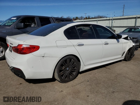 2018 BMW 5 Series M550i xDrive with VIN WBAJB9C54JB287422, listed as a Copart auction lot 46017034 with Not provided miles and Salvage title. Bid and sale history available at DreamBid. Image 3.